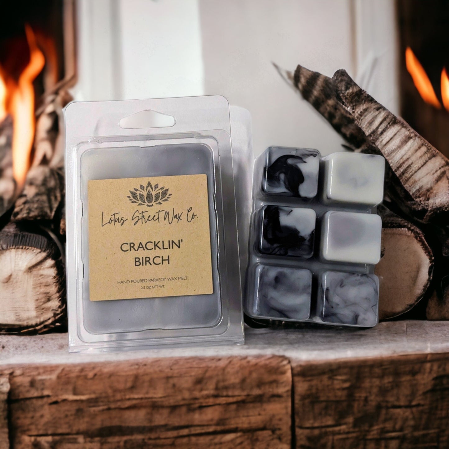 Cracklin' Birch Wax Melt, Hand Poured, Vegan Friendly