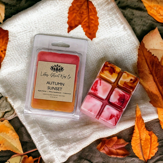 Autumn Sunset Wax Melt, Cozy Air, Apple, Musk Scent
