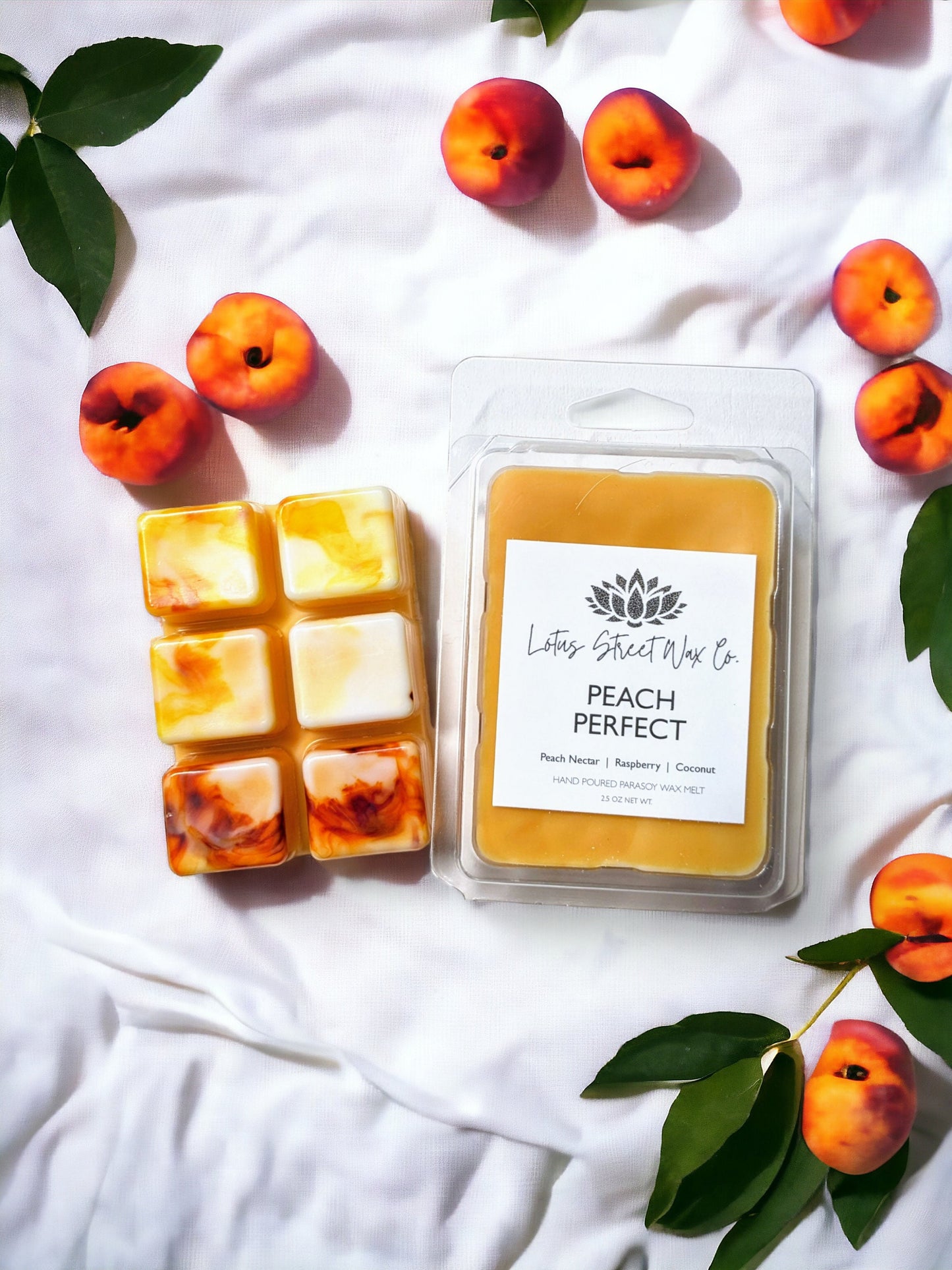 Peach Nectar Wax Melt, Raspberry Coconut Scent