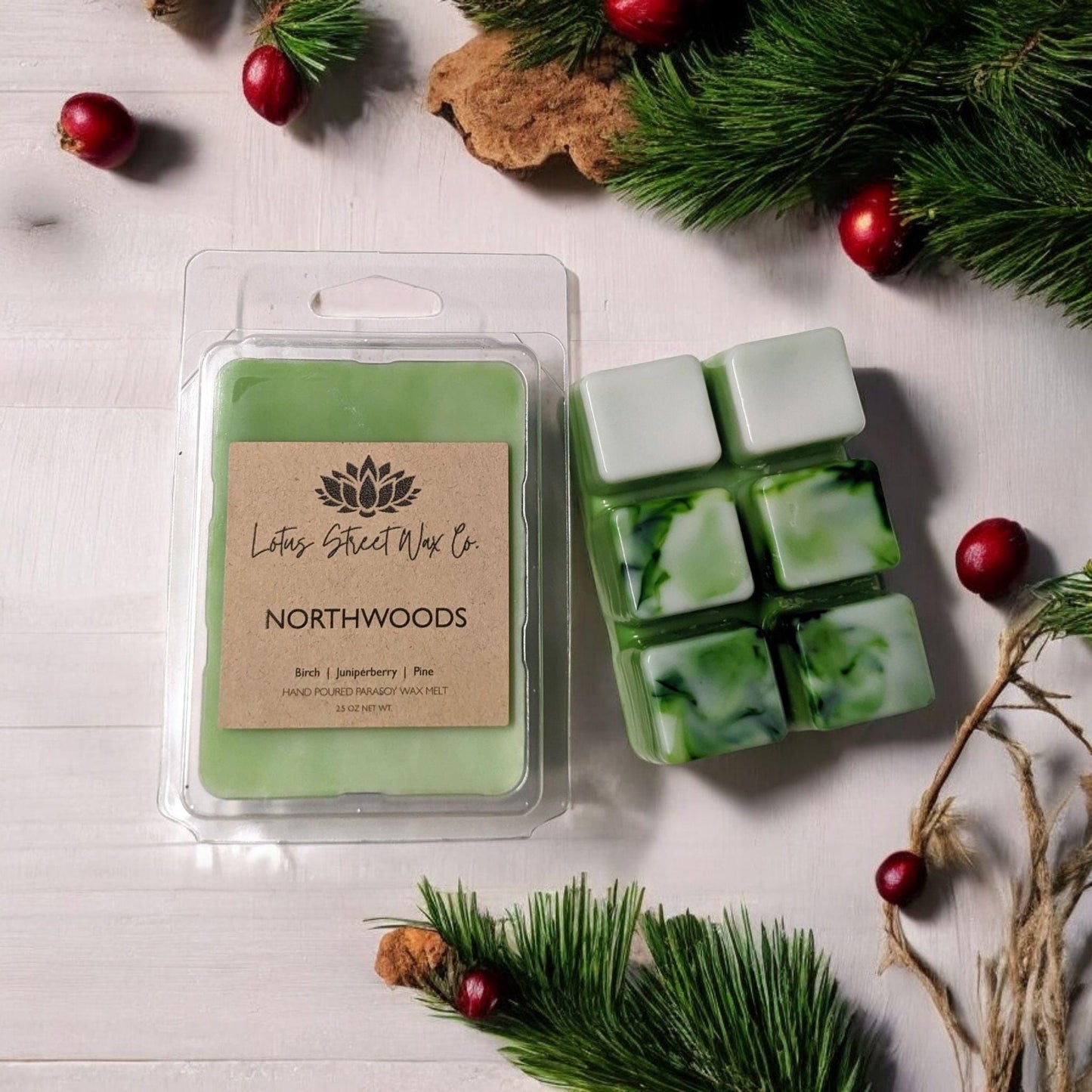 Northwoods Wax Melt, Juniper Berry, Pine, Holiday Aroma