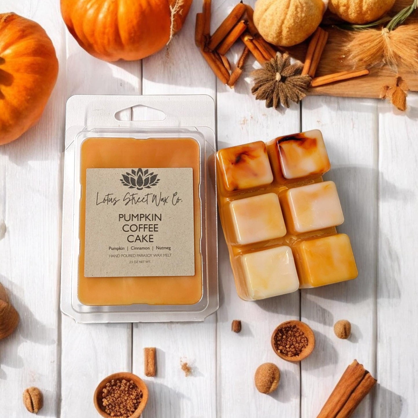 Pumpkin Coffee Cake Wax Melt, Cinnamon Spice Scent