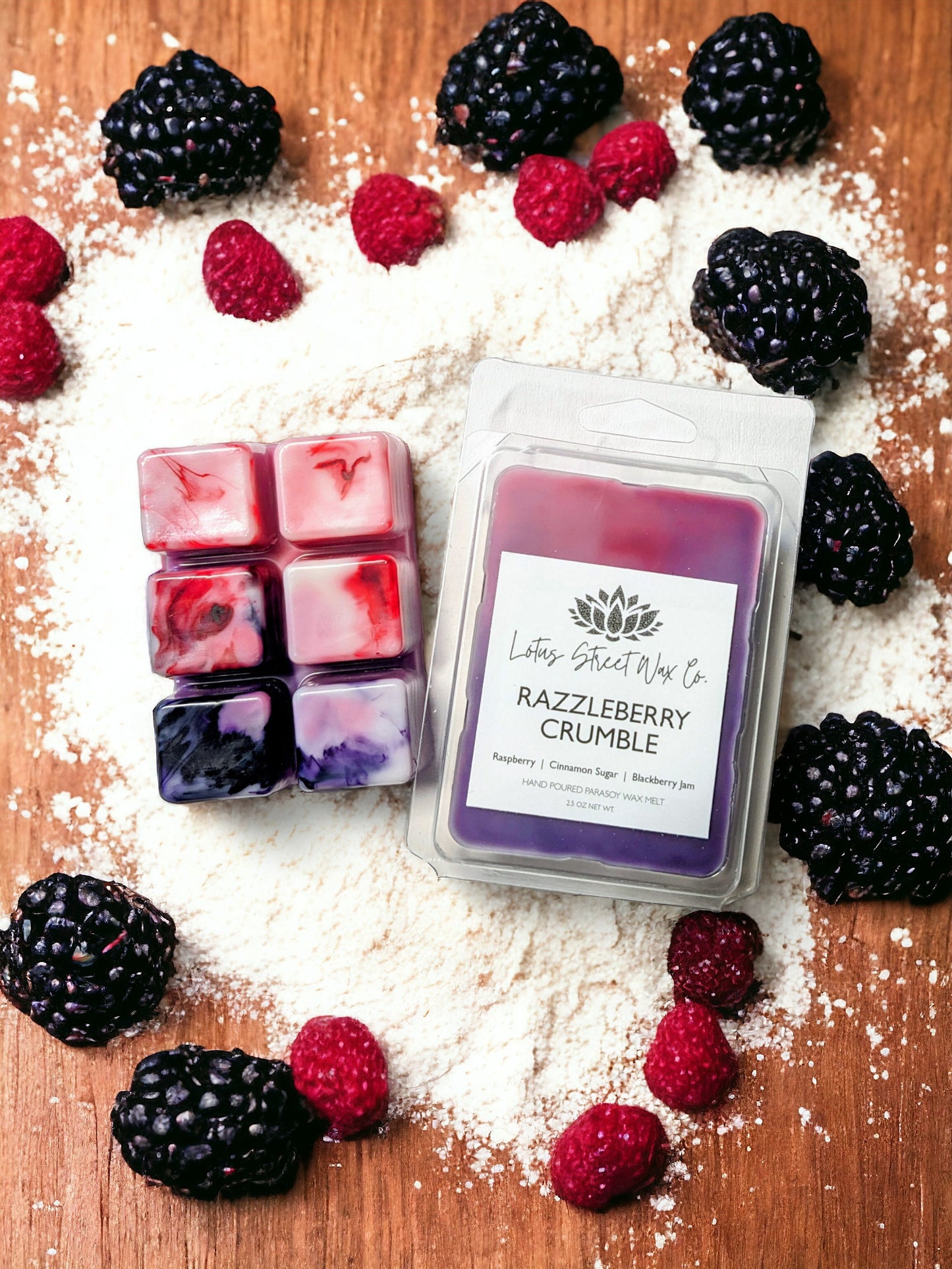 Razzleberry Crumble Wax Melt, Blackberry Raspberry Cinnamon Scent