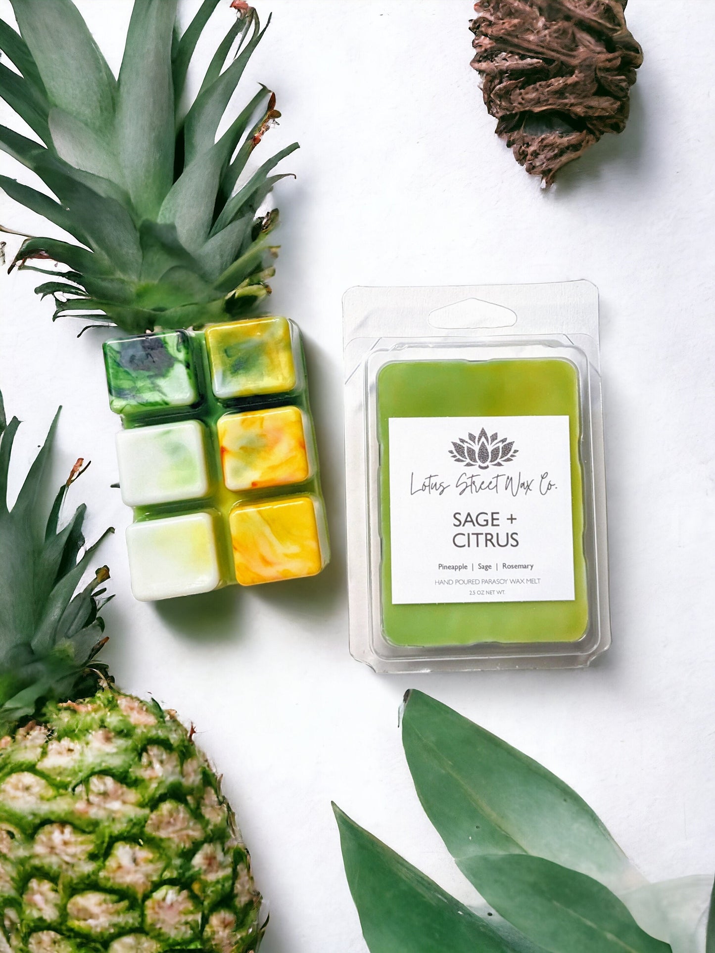 Sage and Citrus Wax Melt, Pineapple Rosemary Scent