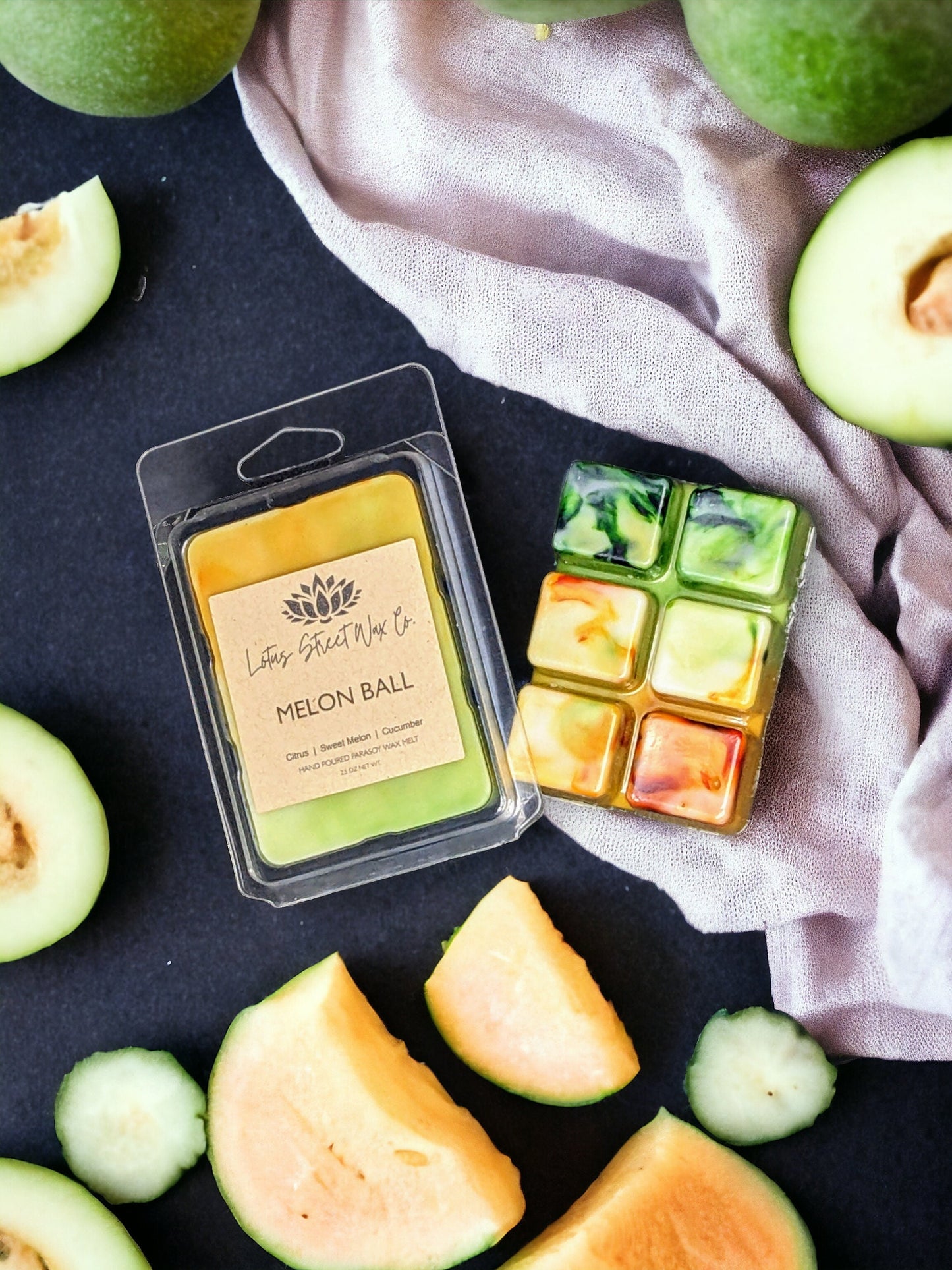 Melon Ball Wax Melt, Crisp Cucumber Scent