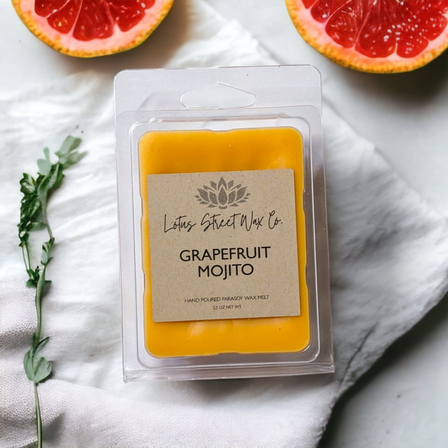 Grapefruit Mojito Wax Melt, Zesty Rhubarb, Vegan Friendly