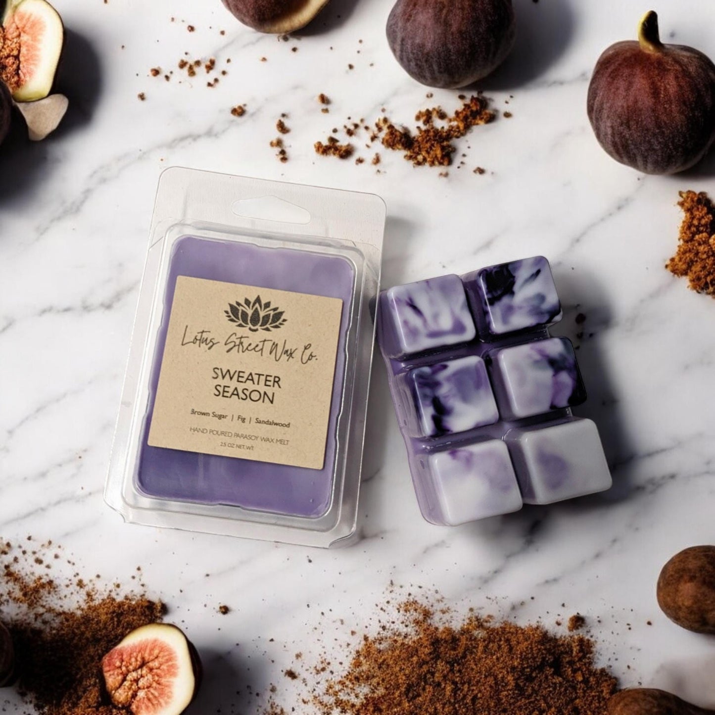 Sweater Season Wax Melt, Fig & Mahogany Scent