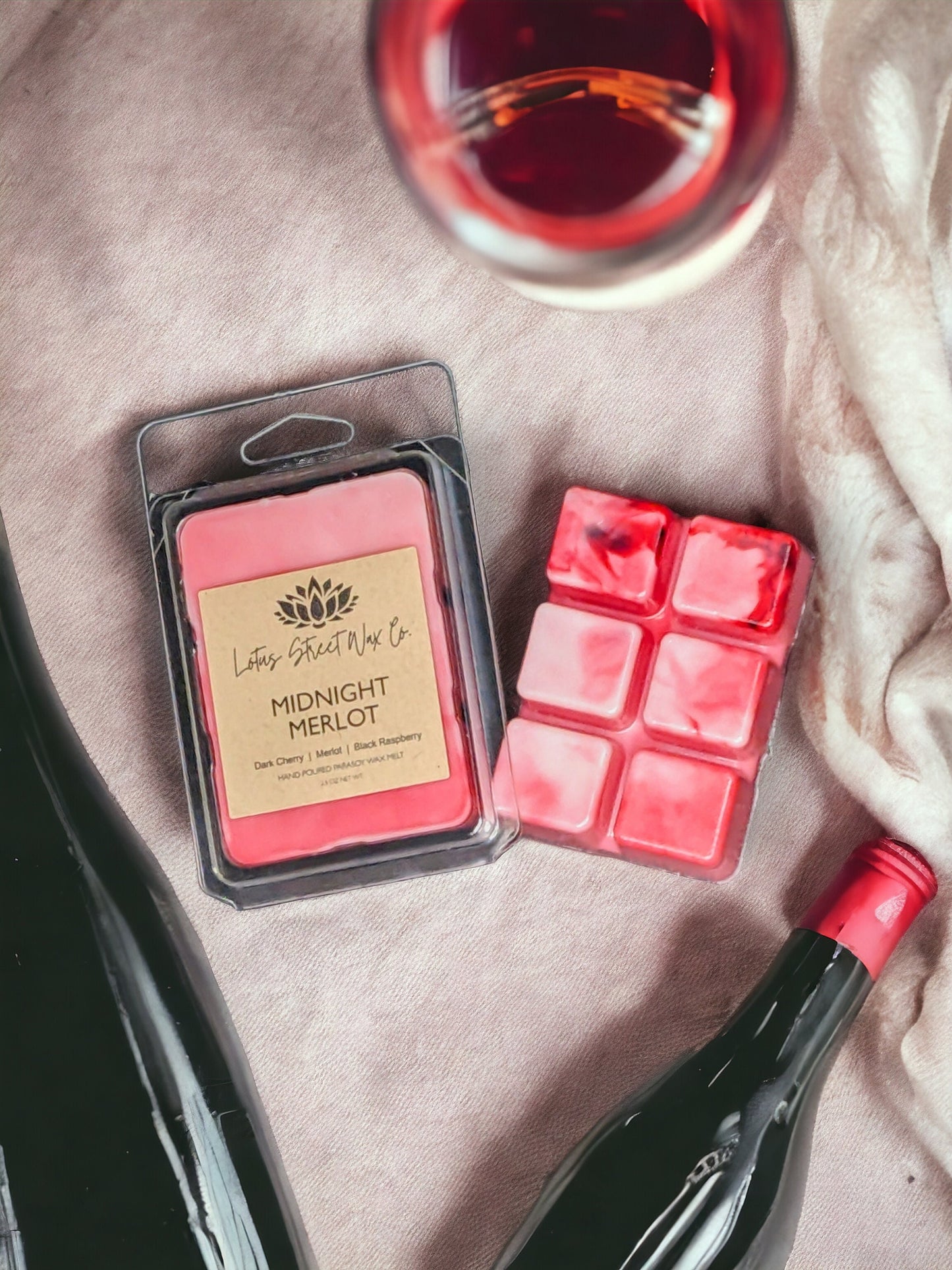 Midnight Merlot Wax Melt, Cherry & Raspberry Scent, Vegan Friendly